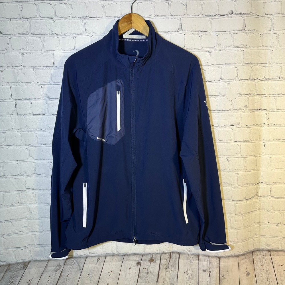 Zero Restriction Z700 Jacket  Mens Navy‎ Blue Full Zip Windbreaker Medium LOGO